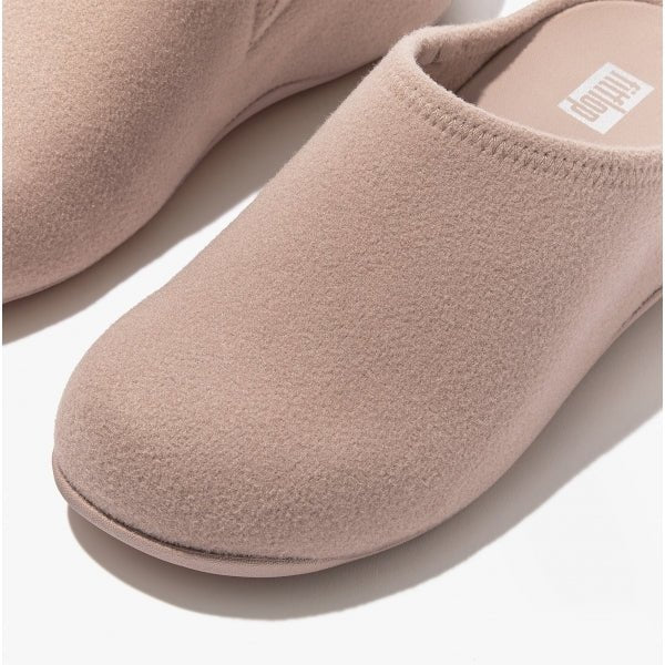 FitFlop SHUV Ladies Felt Clog Slippers Beige - Shuperb