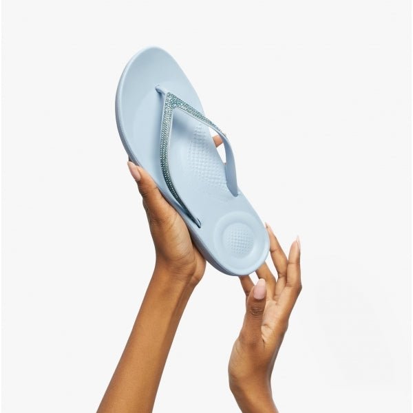 FitFlop iQUSHION SPARKLE Ladies Flip - Flops Sky Blue - Shuperb