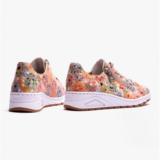 Rieker N3302 - 91 Ladies Wedge Trainers Ginger/Multi - Shuperb