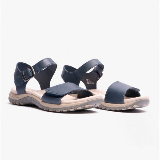 Free Spirit MAINE Ladies Soft Leather Sandals Navy - Shuperb