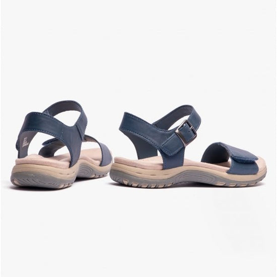 Free Spirit MAINE Ladies Soft Leather Sandals Navy - Shuperb