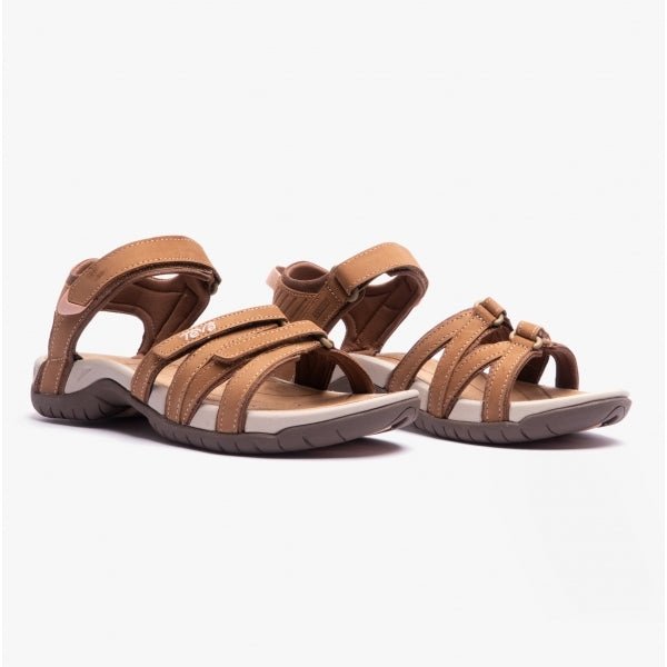 Teva TIRRA LEATHER Ladies Strappy Sandals Honey Brown - Shuperb