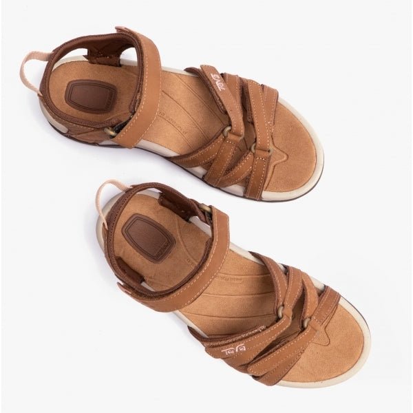 Teva TIRRA LEATHER Ladies Strappy Sandals Honey Brown - Shuperb