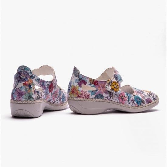 Rieker 413J2 - 90 Ladies Floral Shoes Multi - Shuperb