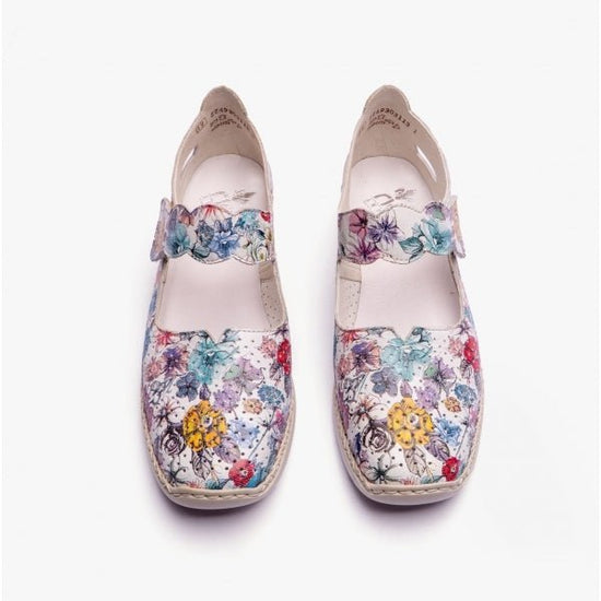 Rieker 413J2 - 90 Ladies Floral Shoes Multi - Shuperb