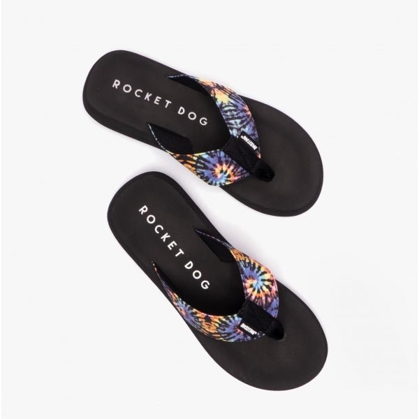 Rocket Dog SPOTLIGHT Ladies Flip - Flops Black Multi - Shuperb