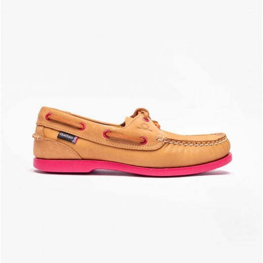 Chatham PIPPA II G2 Ladies Boat Shoes Tan/Pink - Shuperb