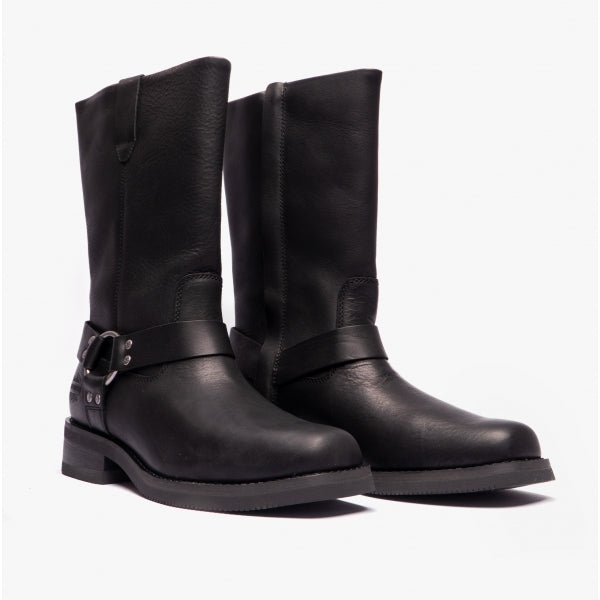 Black mens biker boots best sale