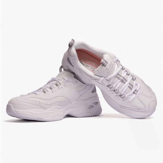 Skechers D'LITES 4.0 - FRESH DIVA Ladies Trainers White/Grey - Shuperb