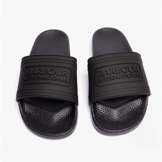 Barbour B.INTL Ladies Logo Sliders Black - Shuperb