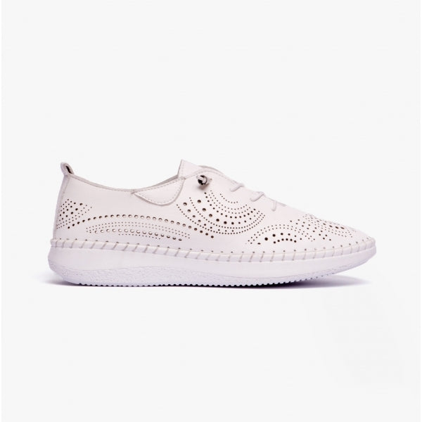 Lotus KATYA Womens Bungee-Lace Trainers White | Shuperb