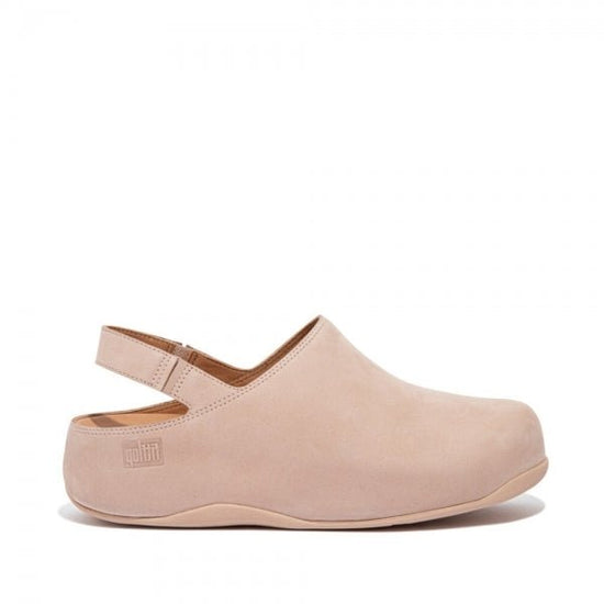 FitFlop SHUV Ladies Nubuck Back - Strap Clogs Beige - Shuperb