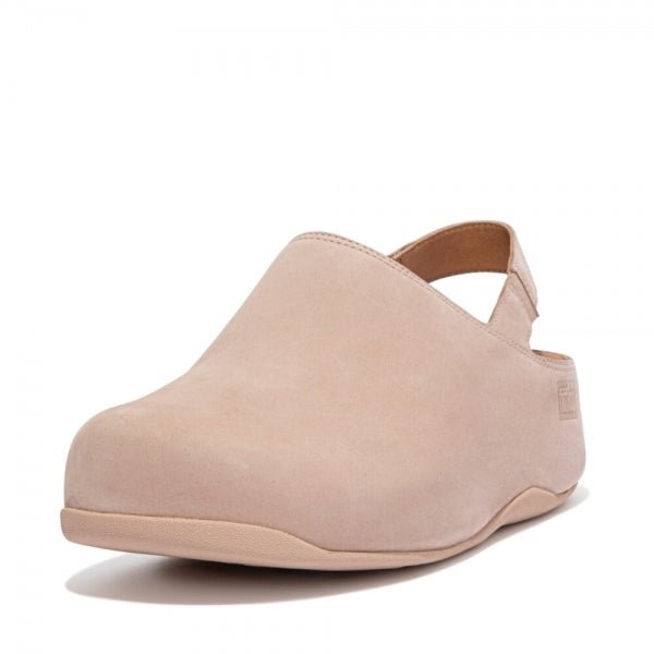 FitFlop SHUV Ladies Nubuck Back - Strap Clogs Beige - Shuperb