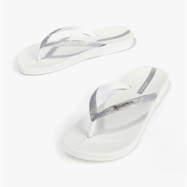 Ipanema ANAROMIC LOLITA GLITTER Ladies Vegan Flip - Flops White - Shuperb