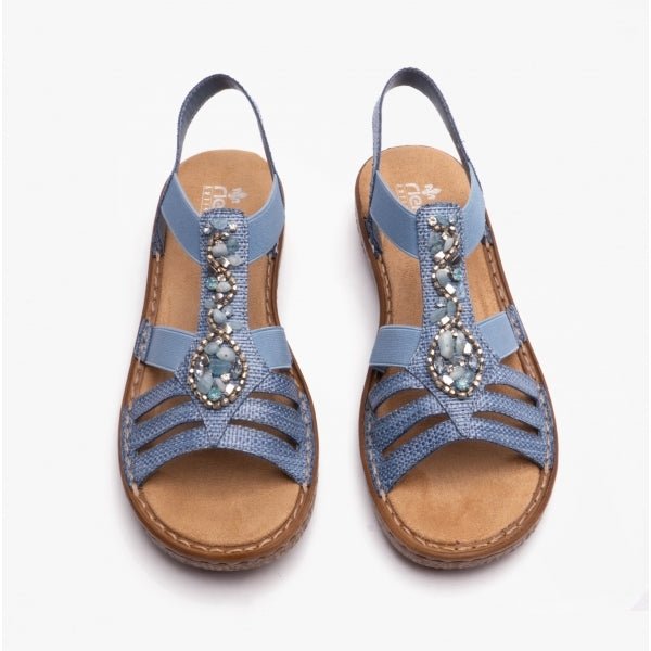 Rieker Rieker 62858 - 12 Ladies Sandals Blue - Shuperb