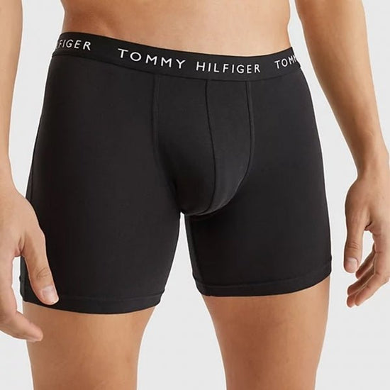 Tommy Hilfiger 3 PACK BOXER Mens Cotton Briefs Black/Grey/White - Shuperb