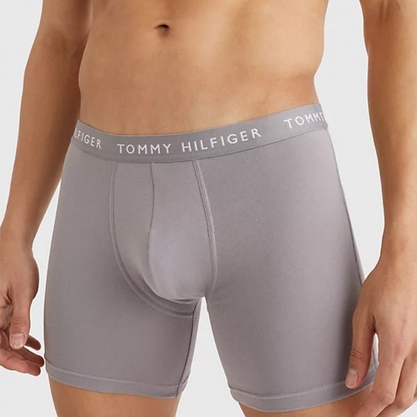 Tommy Hilfiger 3 PACK BOXER Mens Cotton Briefs Black/Grey/White - Shuperb