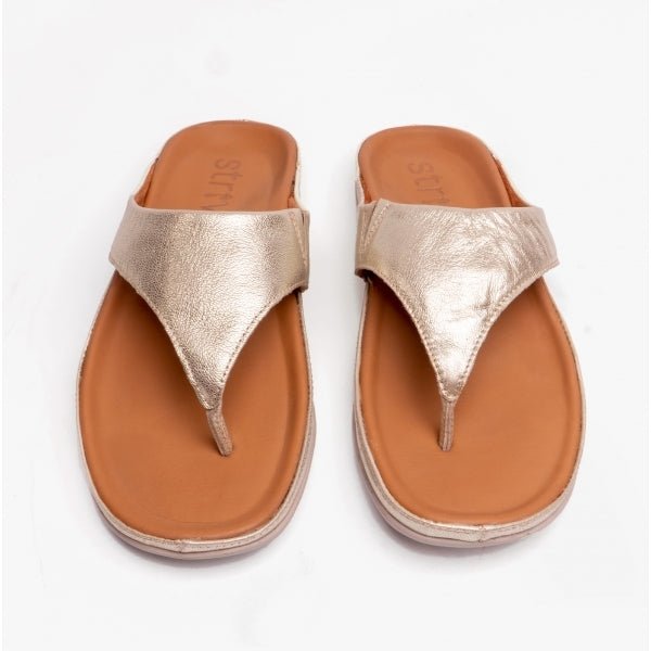 Strive MAUI II Ladies Toe - Post Sandals Gold Metallic - Shuperb