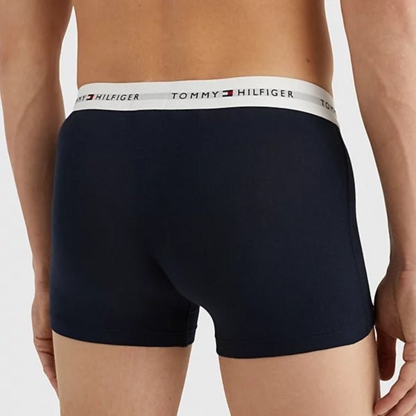 Tommy Hilfiger 3 PACK LOGO Mens Cotton Trunks Navy - Shuperb