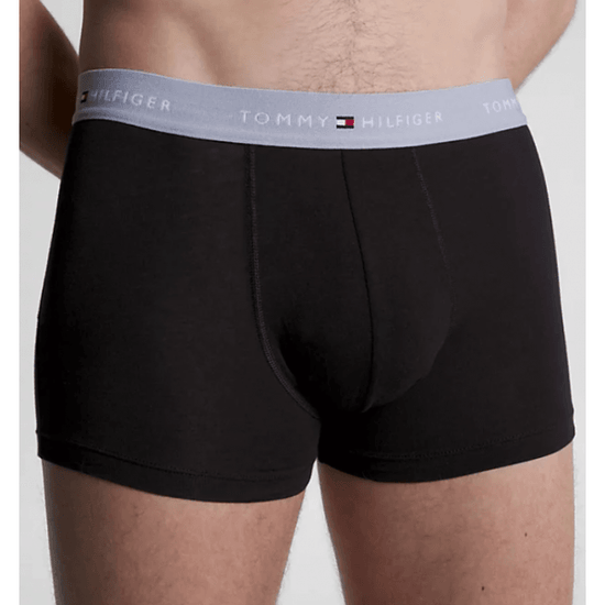 Tommy Hilfiger 3 PACK PRINT TRUNKS Mens Cotton Trunks Grey Heather/Black/White - Shuperb