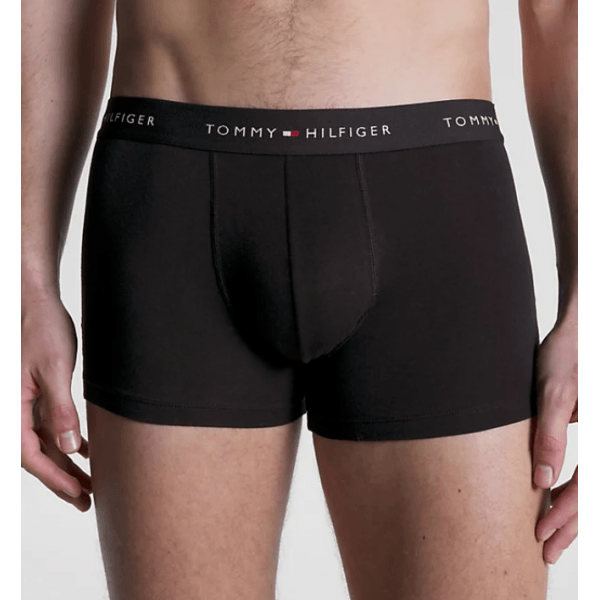 Tommy Hilfiger 3 PACK PRINT TRUNKS Mens Cotton Trunks Grey Heather/Black/White - Shuperb