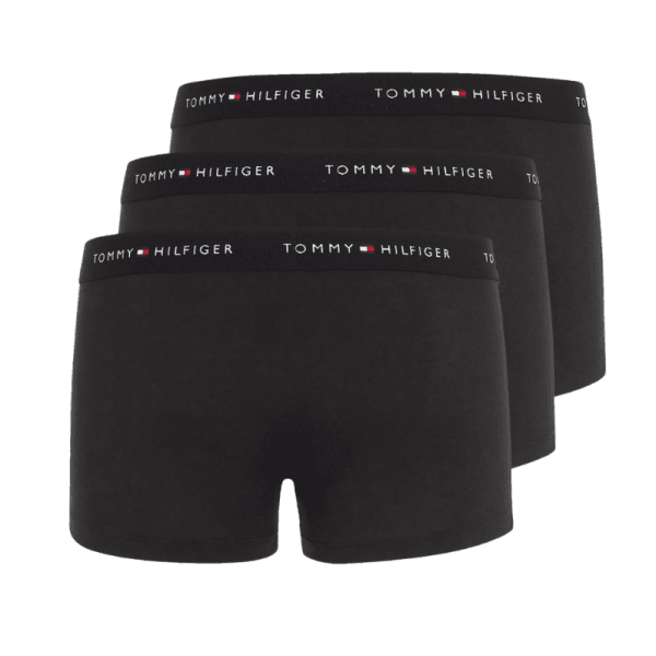 Tommy Hilfiger 3 PACK PRINT TRUNKS Mens Cotton Trunks Black - Shuperb