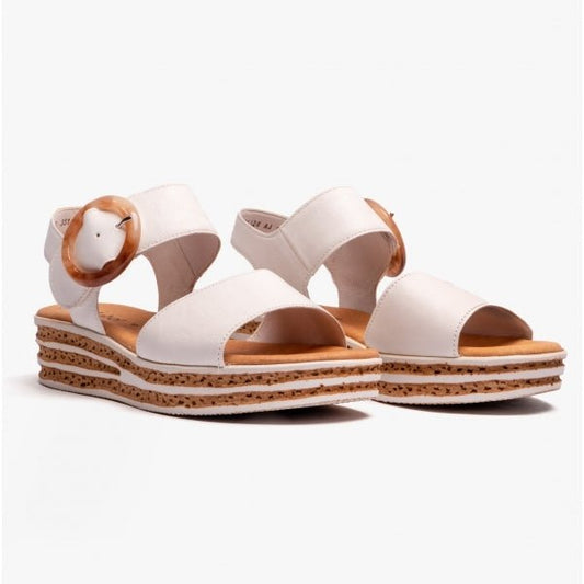 Gabor ANDRE Ladies Wedge Sandals Cream - Shuperb