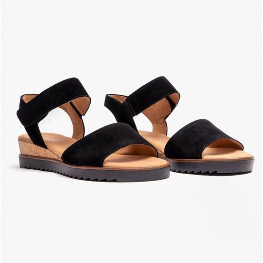 Gabor RAYNOR Ladies Suede Sandals Black - Shuperb