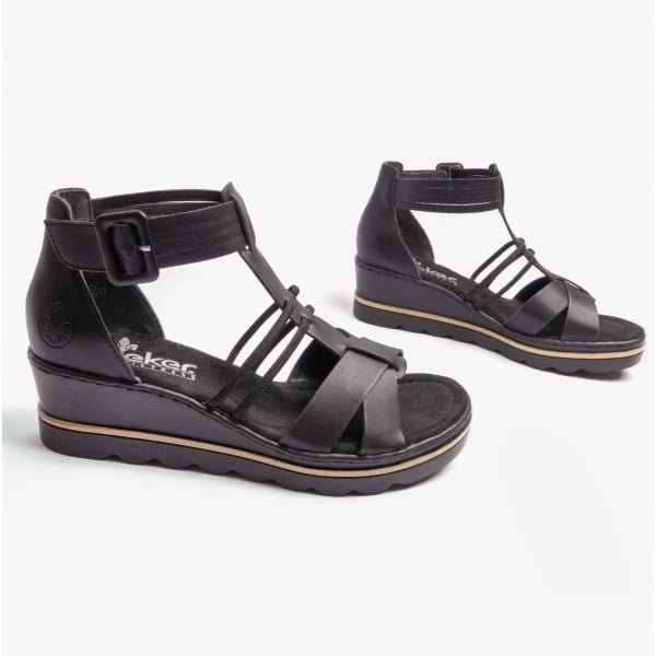 Rieker Rieker 67480 - 01 Ladies Sandals Black - Shuperb