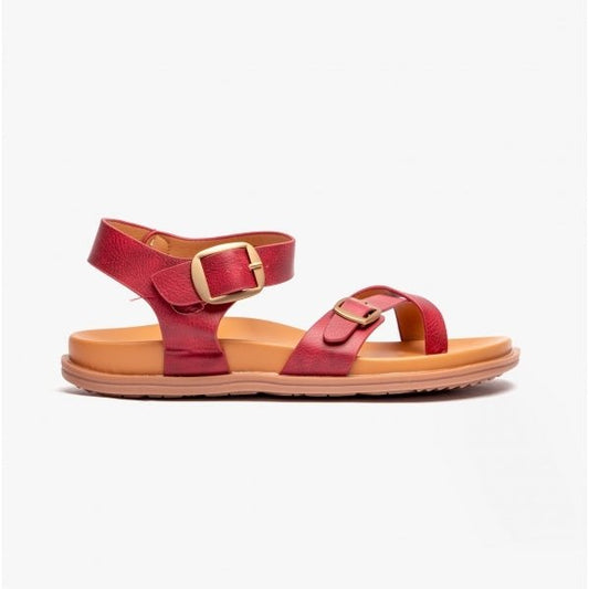 Heavenly Feet PALMA Ladies Crossover Sandals Red - Shuperb