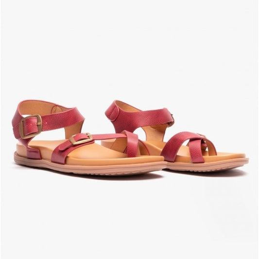 Heavenly Feet PALMA Ladies Crossover Sandals Red - Shuperb