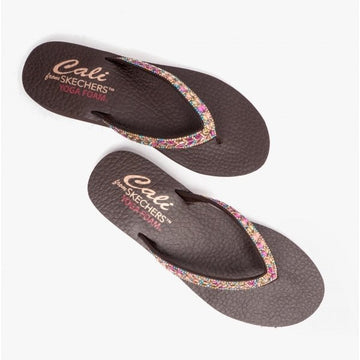 Skechers 119649 MEDITATION - CLEAR WATERS Ladies Sandals Chocolate/Multi - Shuperb