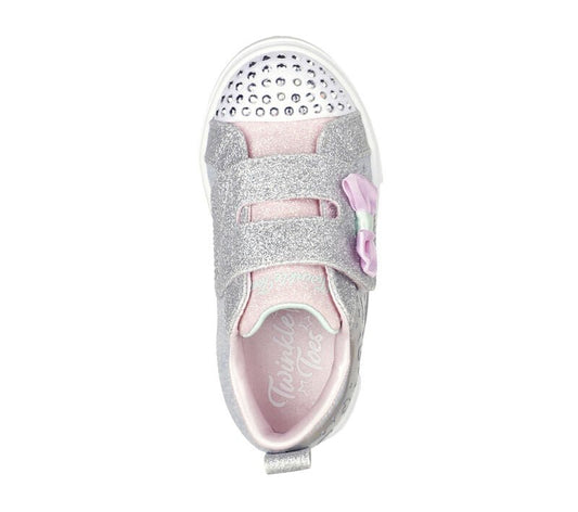 Skechers TWINKLE Girls Trainers Grey/Silver - Shuperb