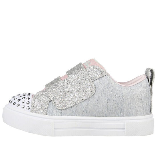 Skechers TWINKLE Girls Trainers Grey/Silver - Shuperb