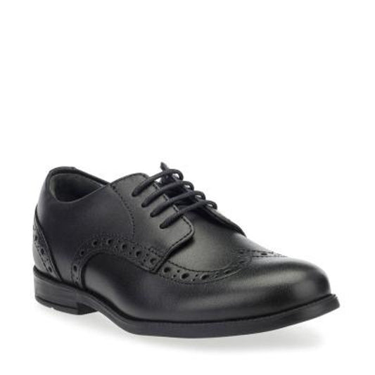 Start - Rite BROGUE Girls School Shoes Black - Shuperb