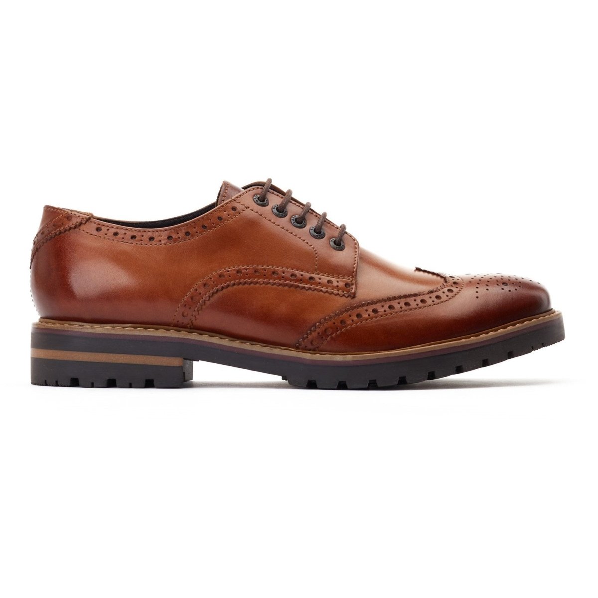 Base London GIBBS WASHED Mens Formal Lace Up Shoes Burnt Tan - Shuperb