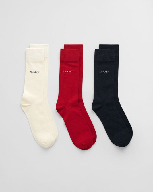 GANT Mens 3 Pack Soft Cotton Socks Cream - Shuperb