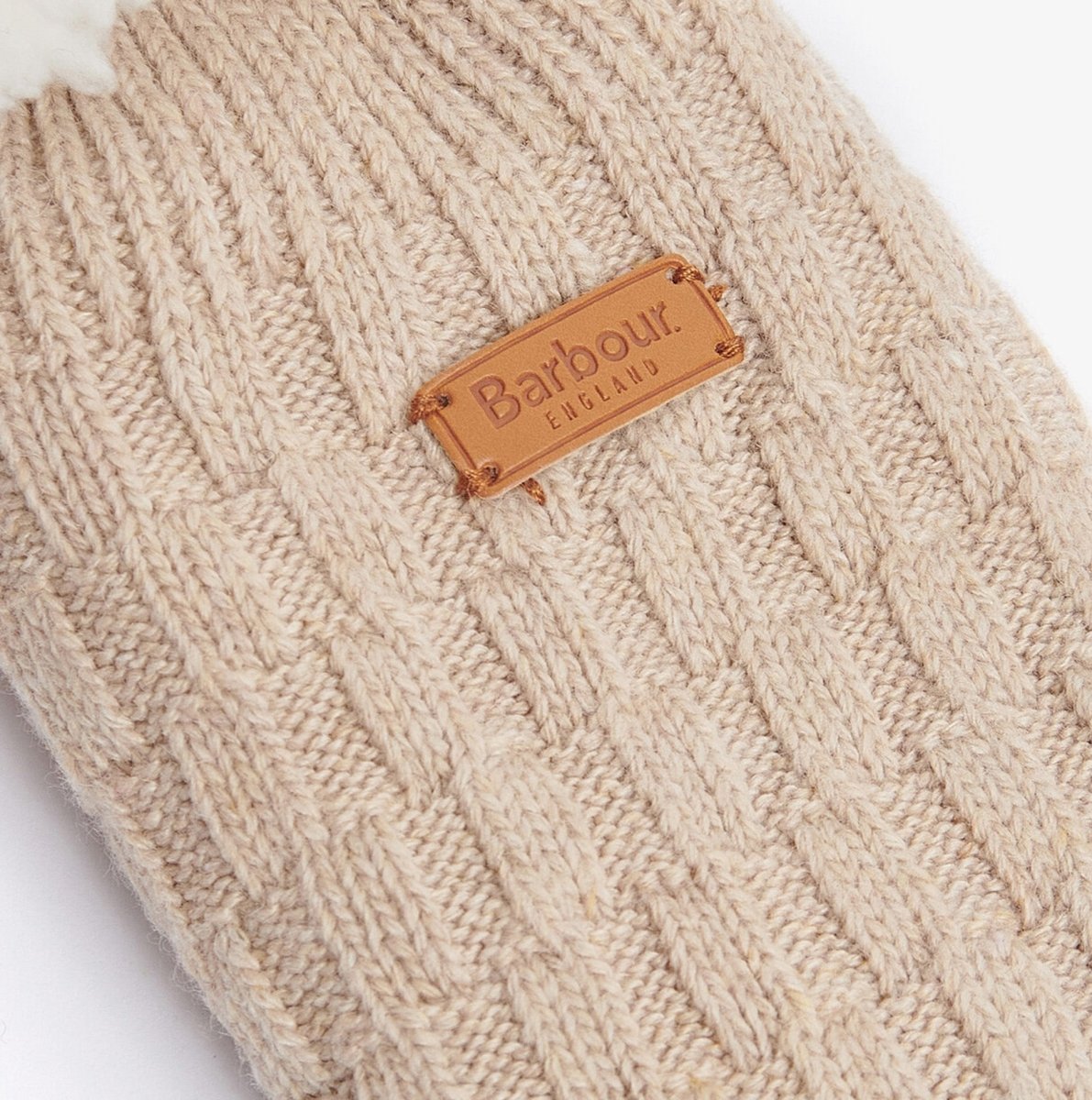 Barbour CABLE KNIT LOUNGE SOCK Womens Socks Oatmeal - Shuperb