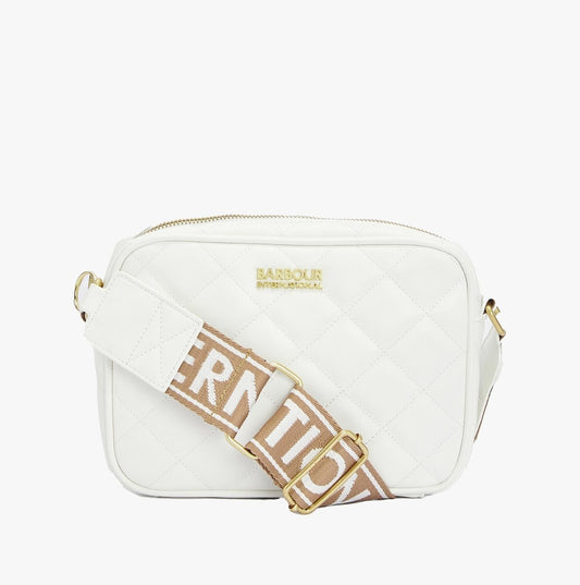 Barbour QUILTED SLOANE Womens Crossbody Bag White - Shuperb