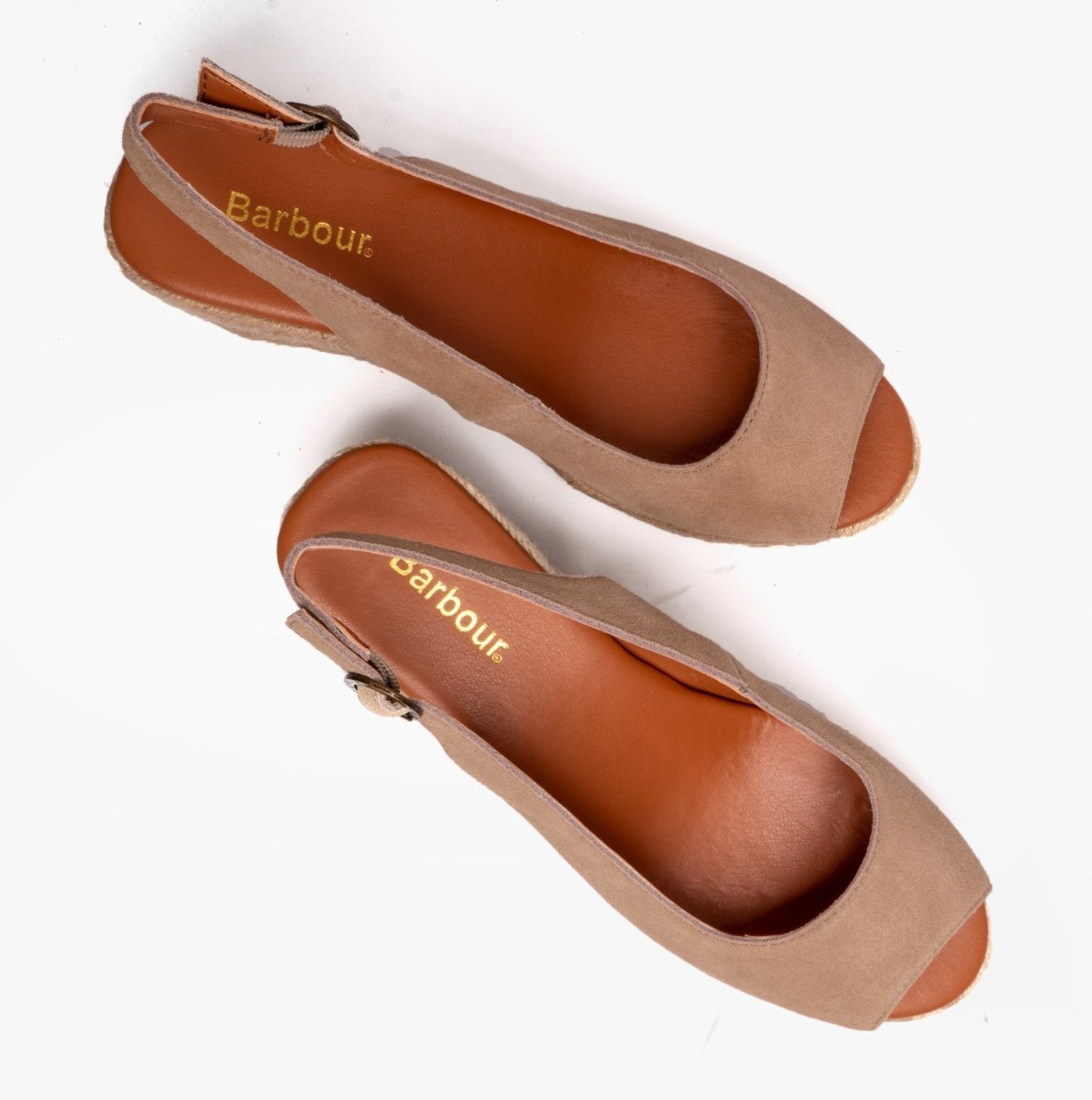 Barbour NADIA Ladies Espadrille Wedges Sand - Shuperb