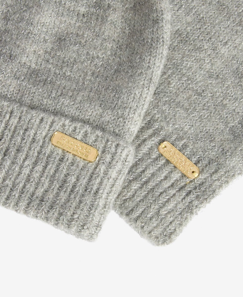 Barbour SPARKLE BEANIE & SCARF Womens Gift Set Grey Marl - Shuperb