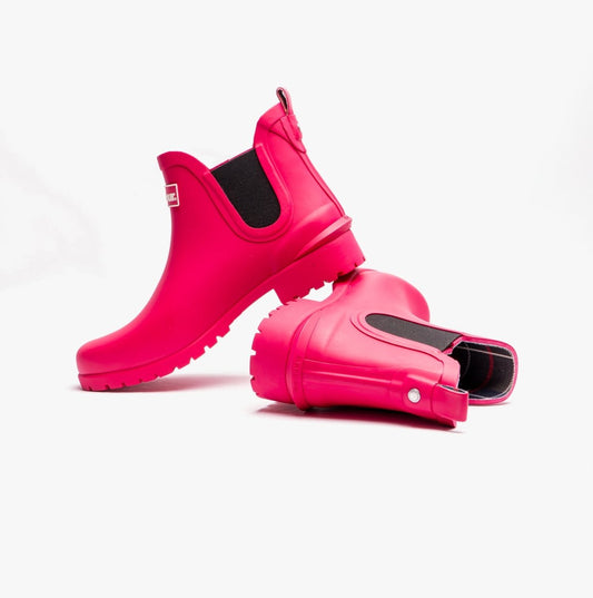 Barbour WILTON Womens Chelsea Wellington Boots Pink Dahlia - Shuperb