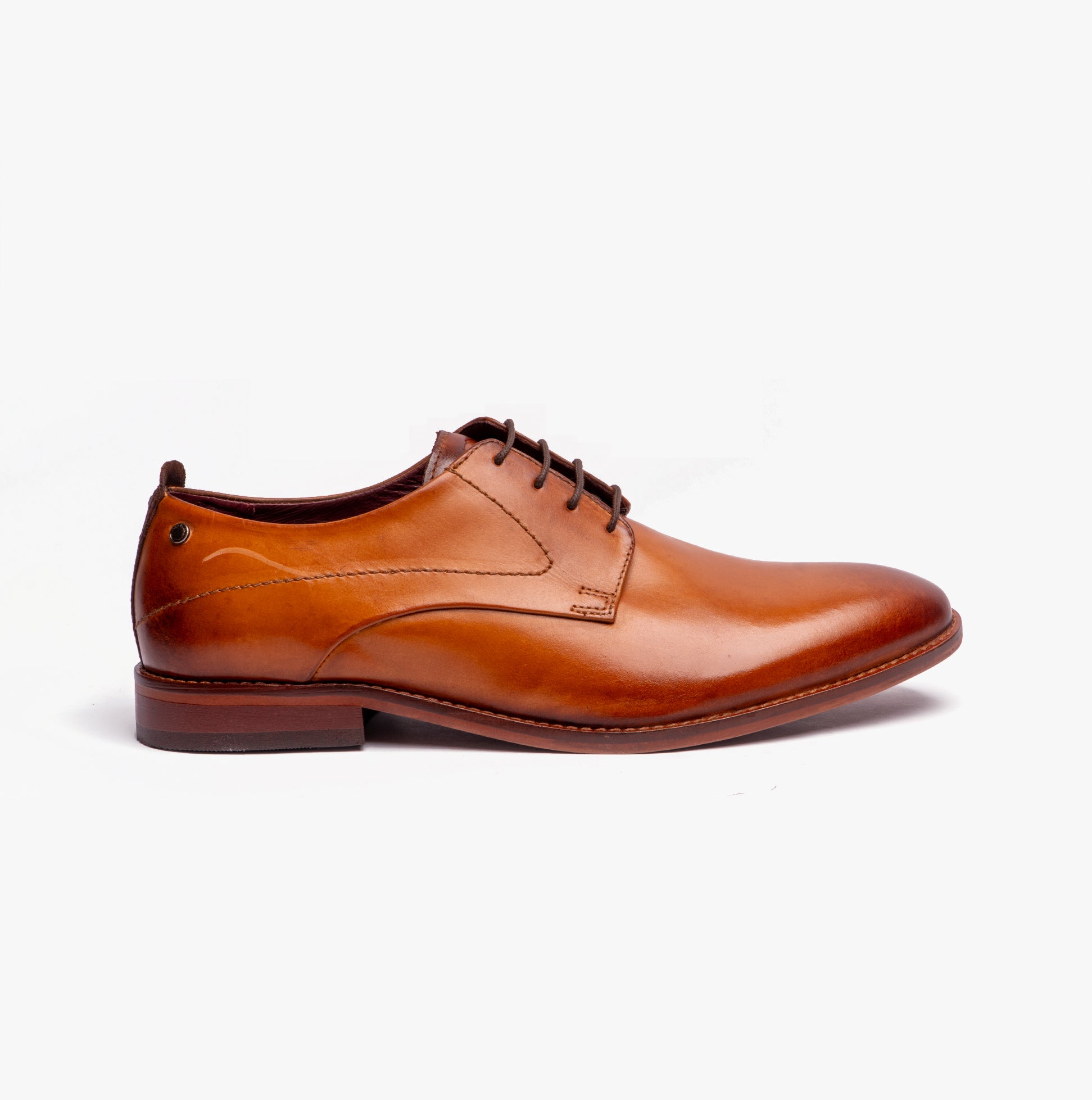 Base London SCRIPT Mens Leather Derby Shoes Tan | Shuperb