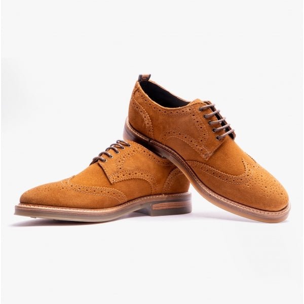 Base London BRYCE Mens Brogue Shoes Cognac - Shuperb