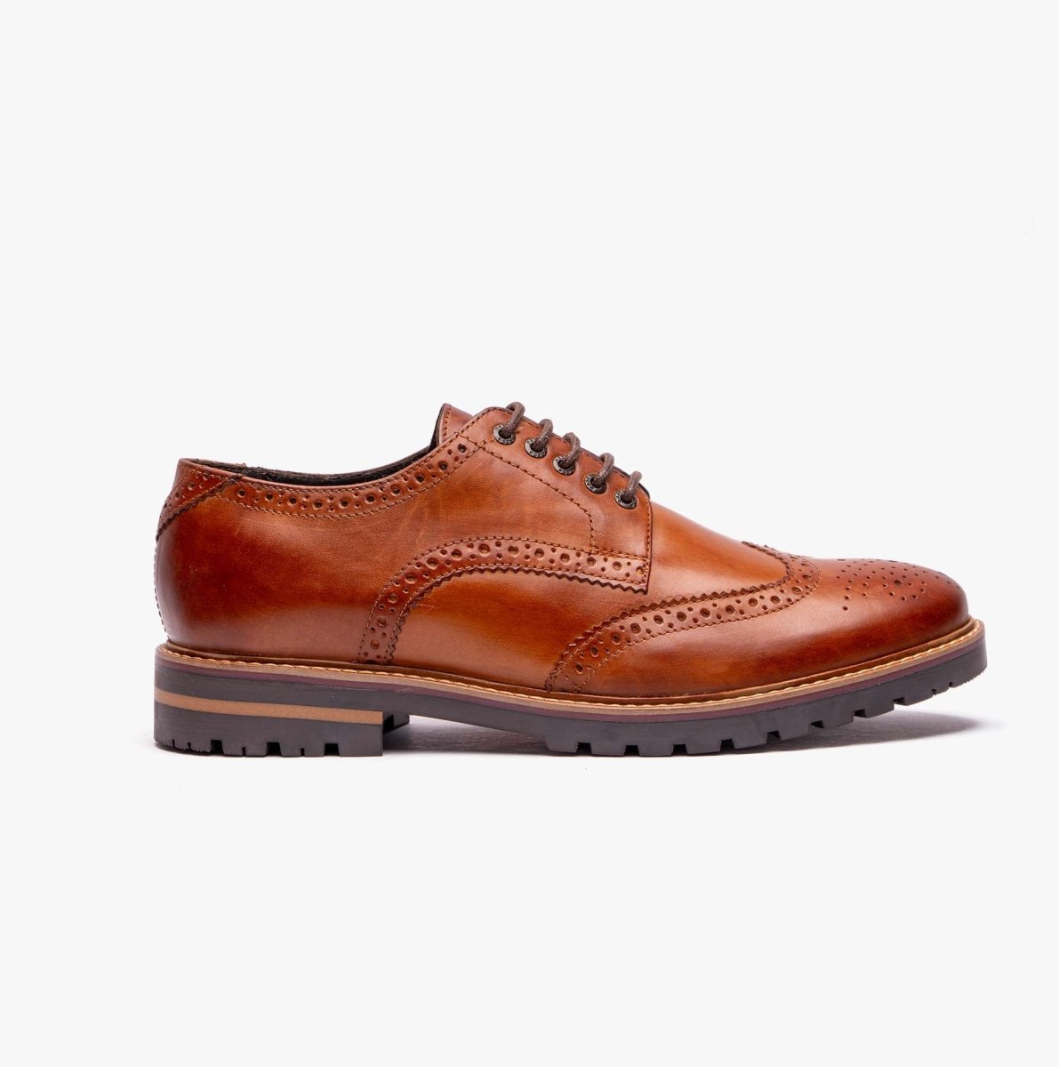 Base London GIBBS WASHED Mens Formal Lace Up Shoes Burnt Tan - Shuperb