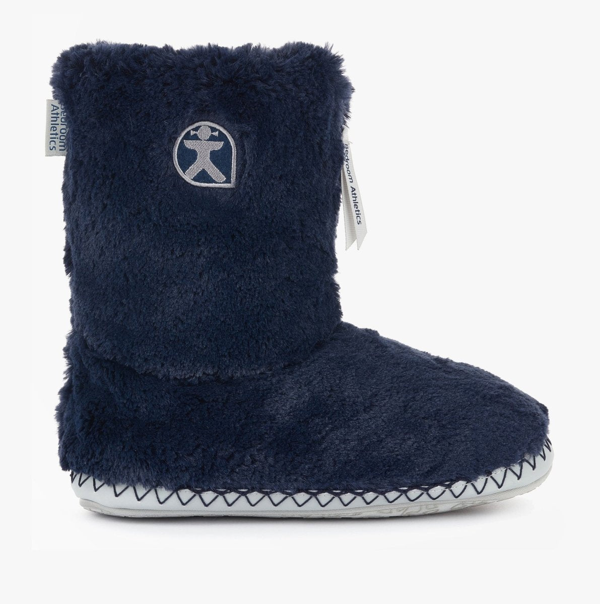 Bedroom Athletics MONROE Ladies Faux Fur Boot Slippers Peacoat Navy/Trace Grey - Shuperb