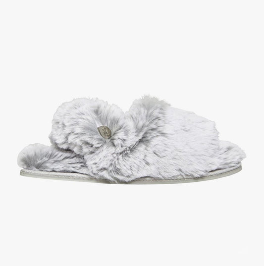 Bedroom Athletics CAMILA Ladies Faux Fur Slingback Slippers Arctic Hare - Shuperb