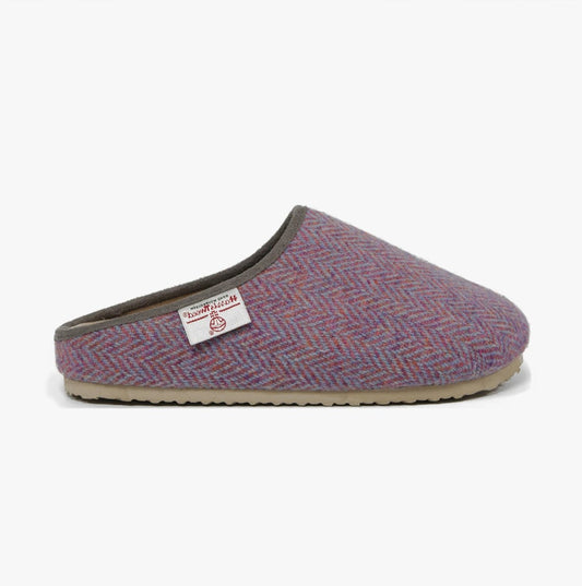 Bedroom Athletics CHARLOTTE Ladies Slipper Clogs Lilac Herringbone - Shuperb