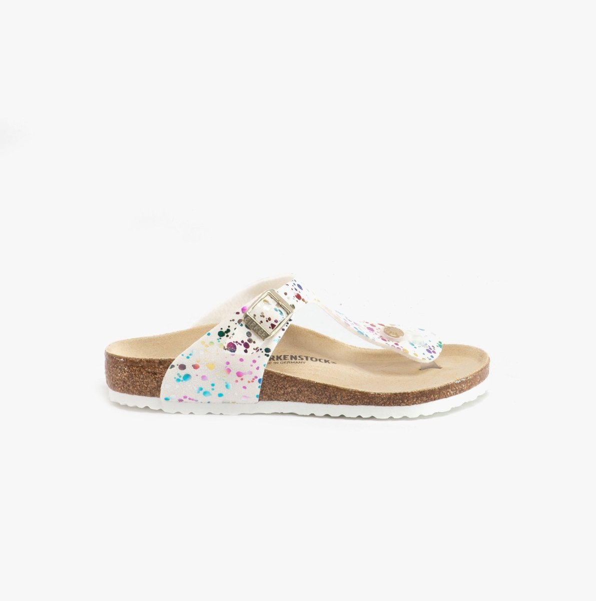 Birkenstock GIZEH 1019611 (Reg) Girls Toe Post Sandals Confetti White Pop - Shuperb