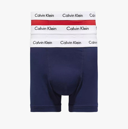 Calvin Klein TRUNK 3 Pack Mens Cotton Stretch Underwear Cloud - Shuperb